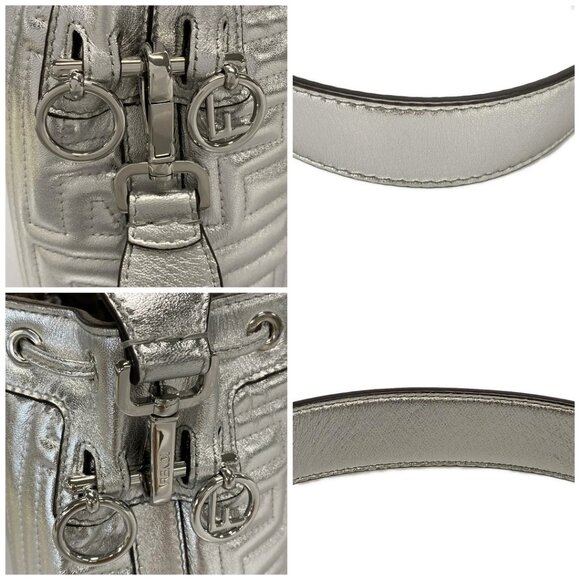 Auth FENDI Mon Tresor Silver Leather Handbag - Picture 10 of 14